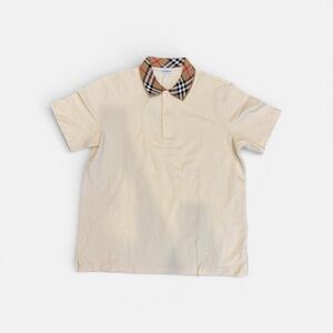 Classic Ivory Polo with Check Collar